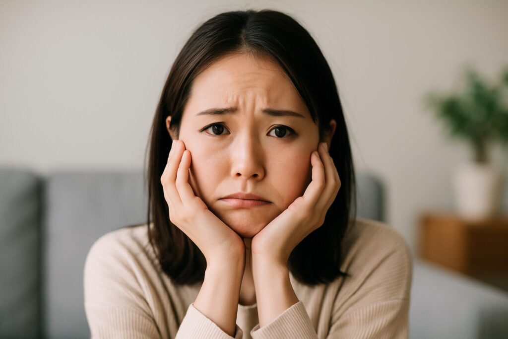 NISAで損をするかもしれないと不安げな表情の女性